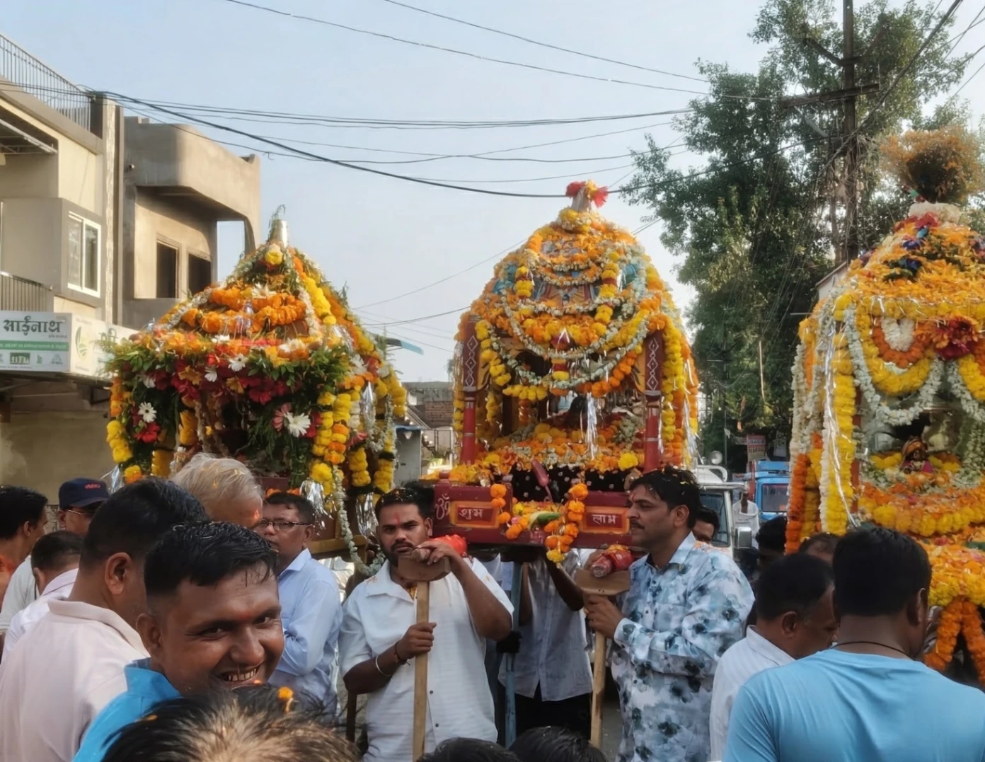 नगर में निकले भगवान के डोले